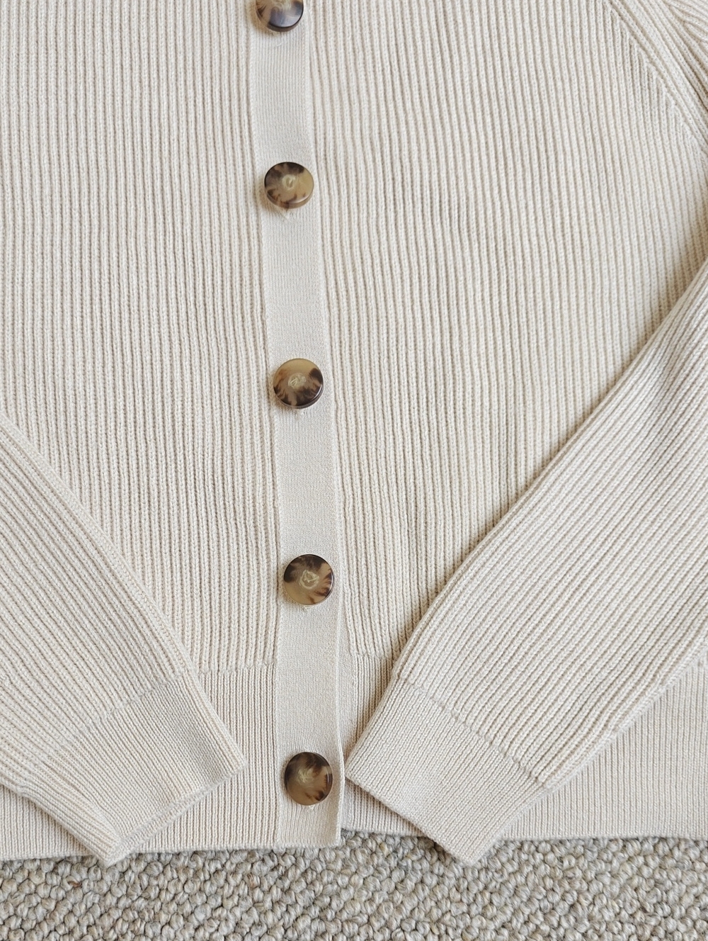 Sezane Sonnie Cardigan In Cream, Size Small - Picture 7 of 15